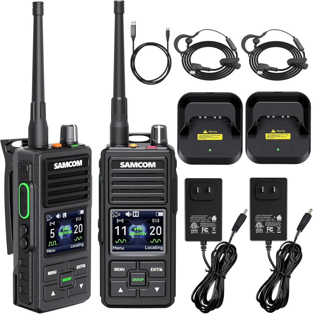 SAMCOM FPCN50A DMR Digital Two Way Radio 5W Long Range Walkie Talkie with GPS Tracking, Customizable Channels, IP67 Waterproof, Lone Worker,Emergency Button for Construction Security Industrial