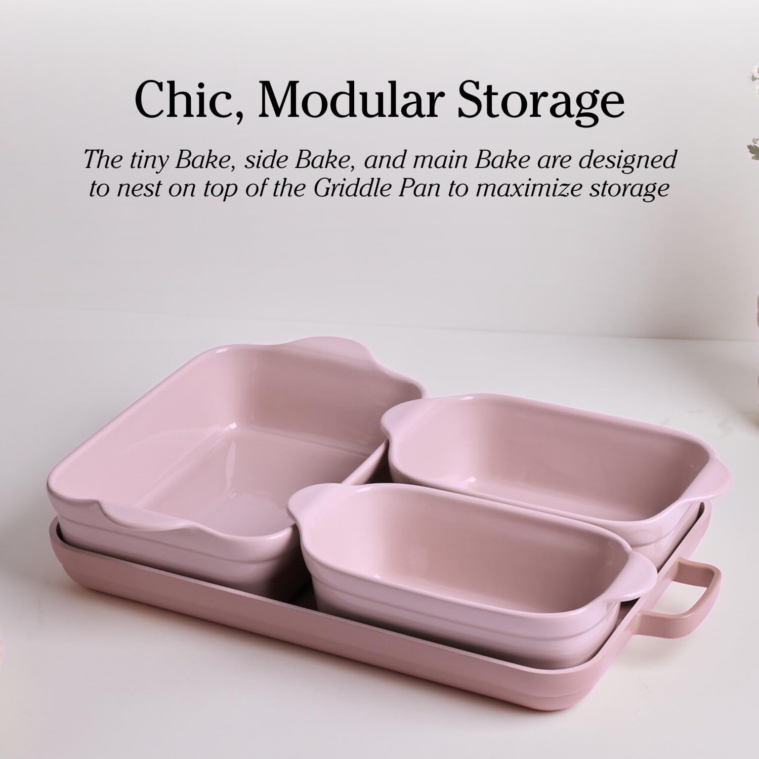 Our Place Bakeware Set | 5-Piece Ceramic Bakeware Collection with Stovetop-to-Oven Griddle Pan | PFAS-Free Non-Toxic Nonstick Pans, Oven Mat & Baking Dishes | Blue Salt