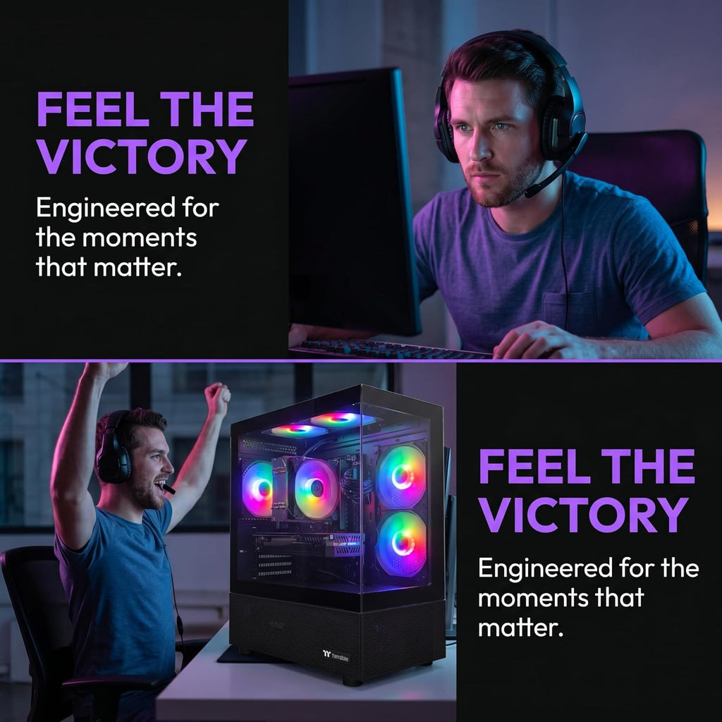 Gaming Desktop Computer, AMD R7 4700 LE,RTX 3050 6G,16GB DDR4,512GB M.2 SSD, BX3 550W 80PLUS Bronze PSU, RGB Fan x5, WiFi Ready & Windows 11 Home, Black
