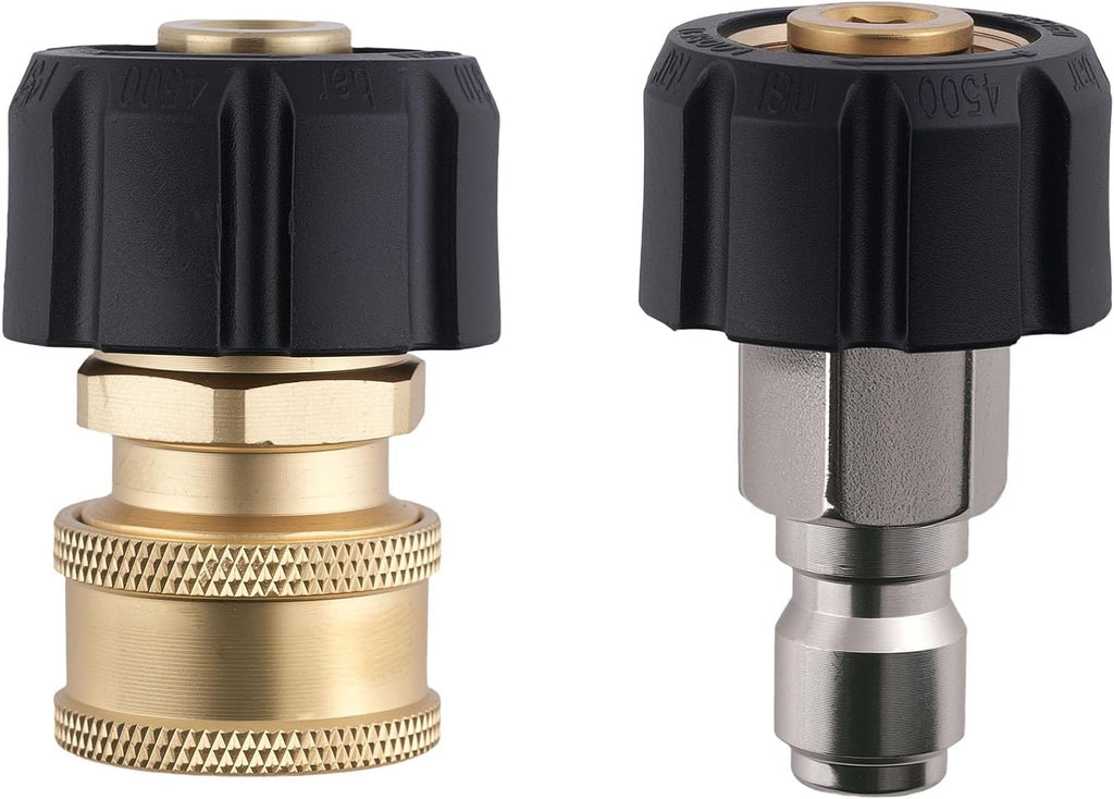 maXpeedingrods Pressure Washer Hose 150FT x 1/4",4800PSI Kink Resistant High Tensile Wire Power Washer Hose, Replacement Hose Adapter Set with 2pcs M22-14mm to 3/8" Adapters for Professional Home