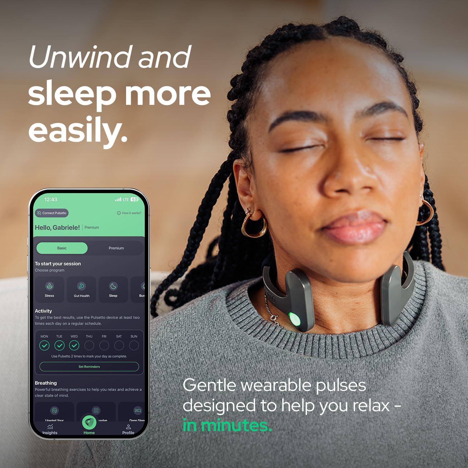Pulsetto Lite (V1) Wellness Wearable – Relaxation & Daily Wellness Support Device