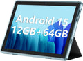 ECOPAD 10.1 Inch Tablet, Android 15 Tablets 12GB(4+8) RAM / 64GB ROM / 1TB SD Card Expansion, 1280x800 IPS HD Touchscreen, 6000mAh Battery, Bluetooth 5.0, Dual Cameras, GMS, Dual Band WiFi, Blue