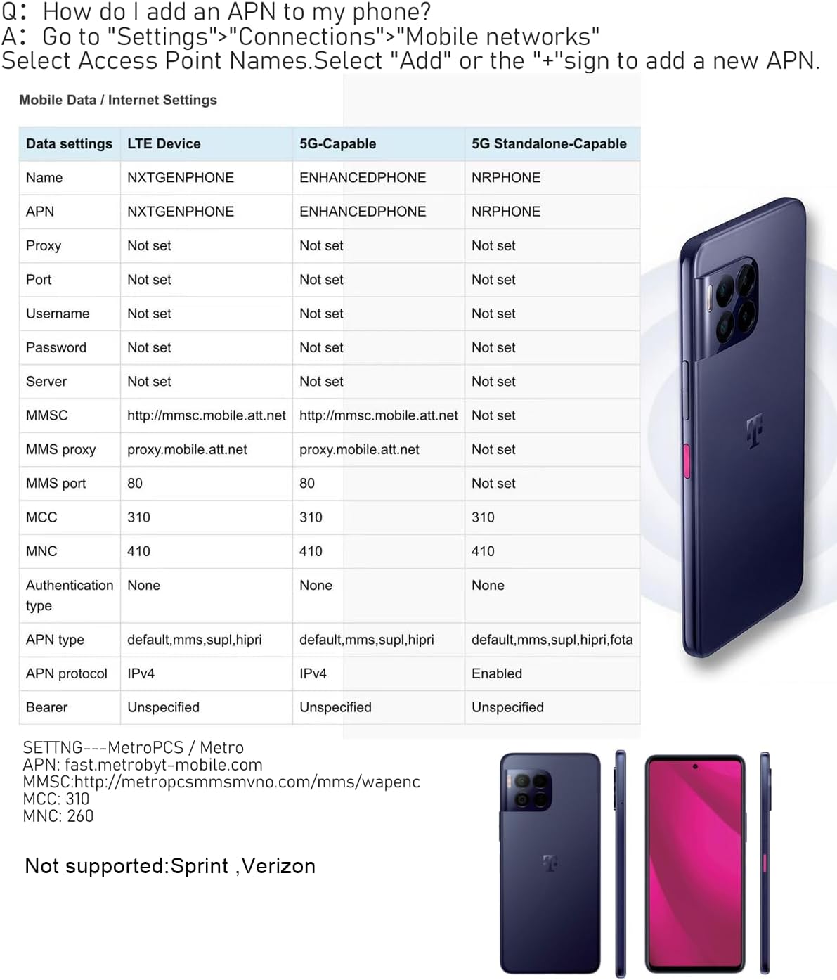 T-Mobile Revvl 7 Pro 5G Unlocked Smartphone, 256GB, Azurite Blue
