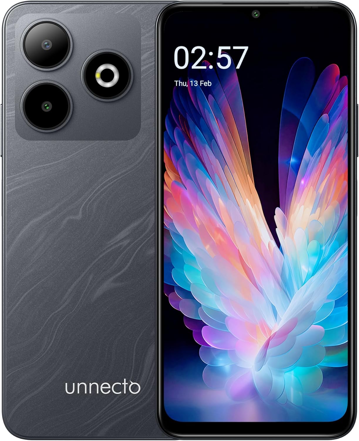 Bolt 10 | Dual SIM | Unlocked Smartphone | Android 14 | 2 Day Battery | NFC | 6.56” HD+ Display | 4GB + 3GB VRAM | 128GB Storage | 16MP Dual Camera | Fingerprint | T-Mobile, Metro, Mint | Charcoal