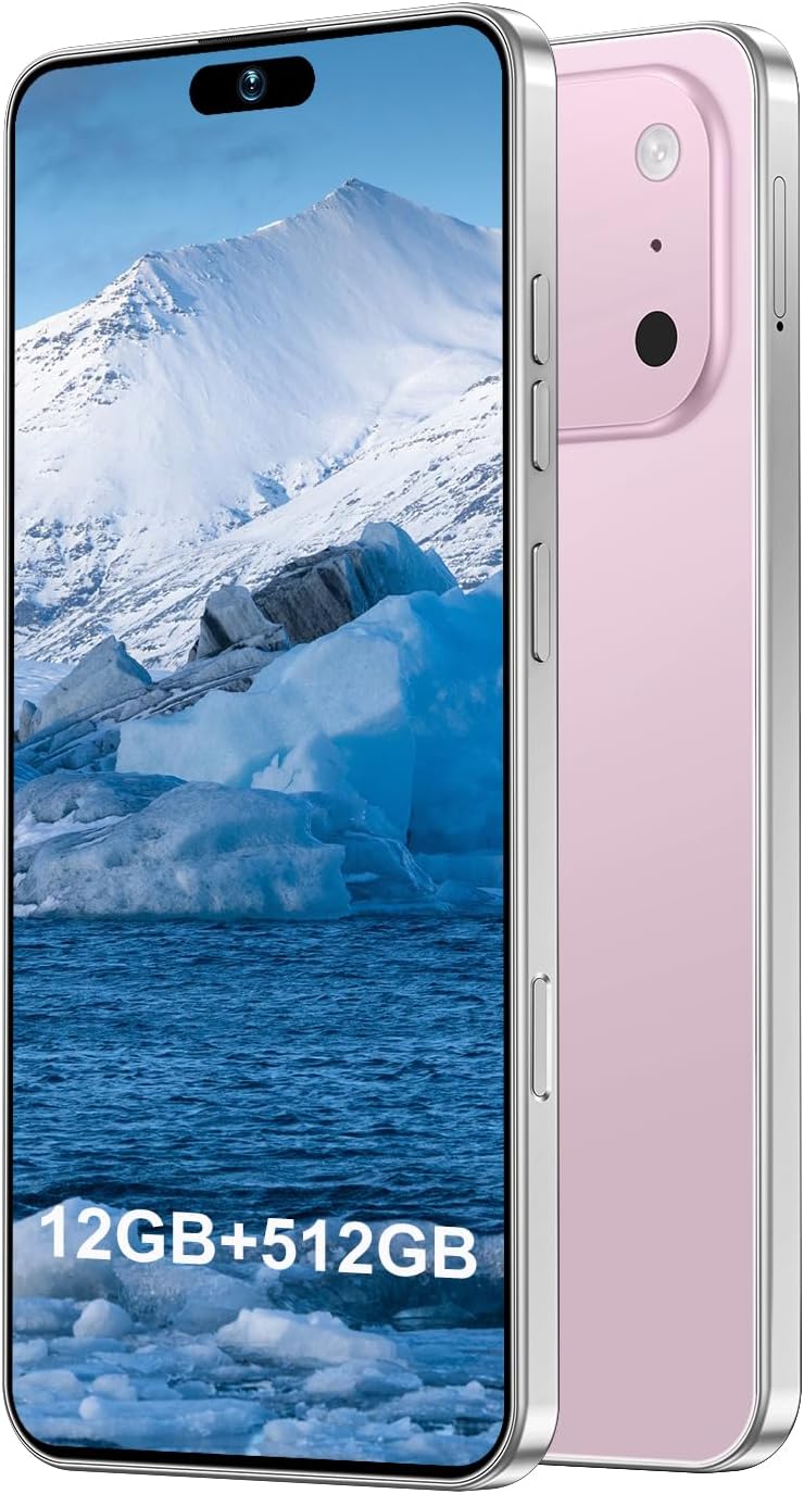 17PM Smartphone: Snapdragon 8 Gen 3, 12GB RAM + 512GB Storage, 7000mAh Battery, 6.99-inch Display, 68MP+108MP Camera, Android 15, 5G, Dual SIM - Superior OS Outperforms Competitors (Pink)