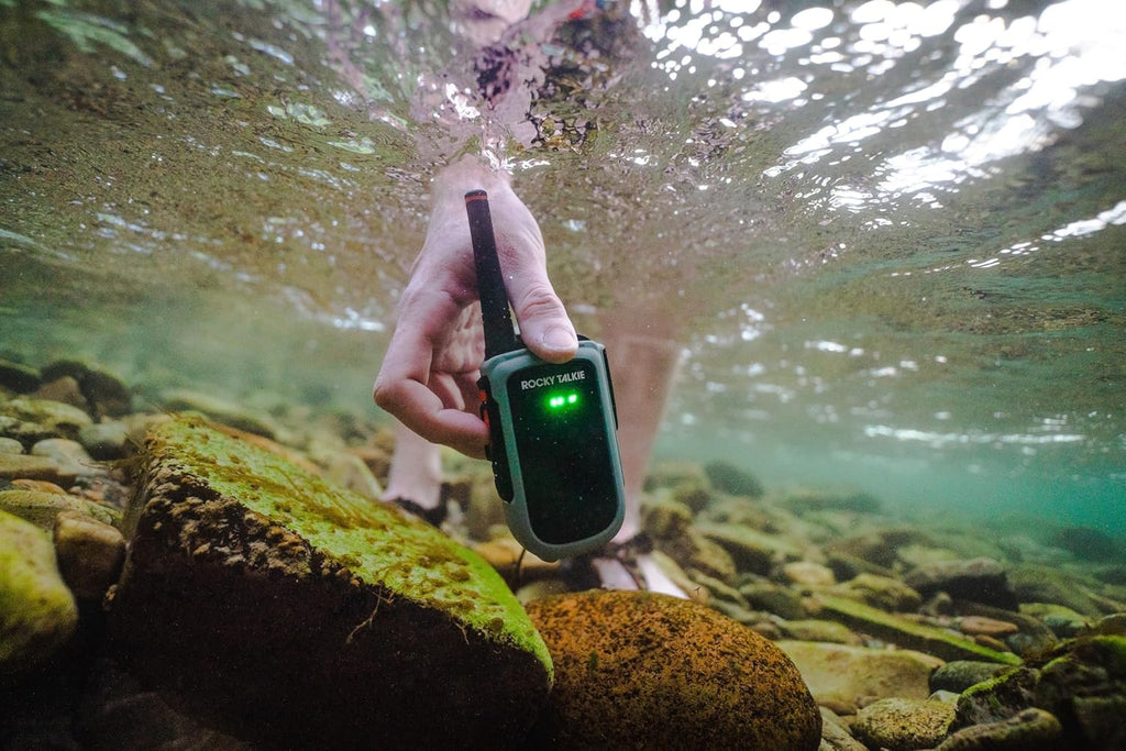 Rocky Talkie Expedition 5 Watt Radio with Waterproof Hand Mic - GMRS Radio with IP67 Waterproofing, Long Range Walkie Talkie, NOAA Weather Alerts, 5 Day Battery Life, 1 Pack