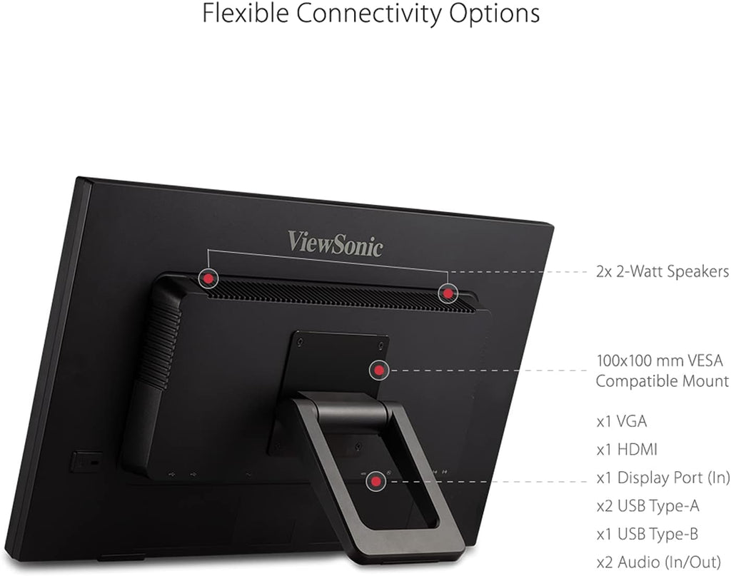 ViewSonic TD2423D 24 Inch 1080p 10-Point Multi IR Touch Screen with Eye Care HDMI, VGA, USB Hub and DisplayPort (Renewed)