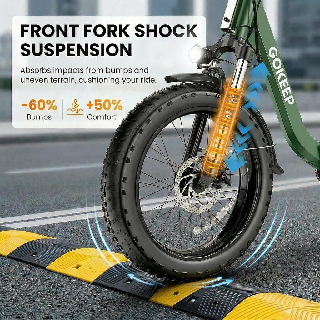 Electric Bike for Adults, Peak 1300W Motor, 75 Miles PAS Range, 52V 13Ah Removable Lithium Battery, Foldable Electric Bicycle, 20MPH 7-Speed Commuter Ebike, Max 330LBS, UL2849 Certified, Green