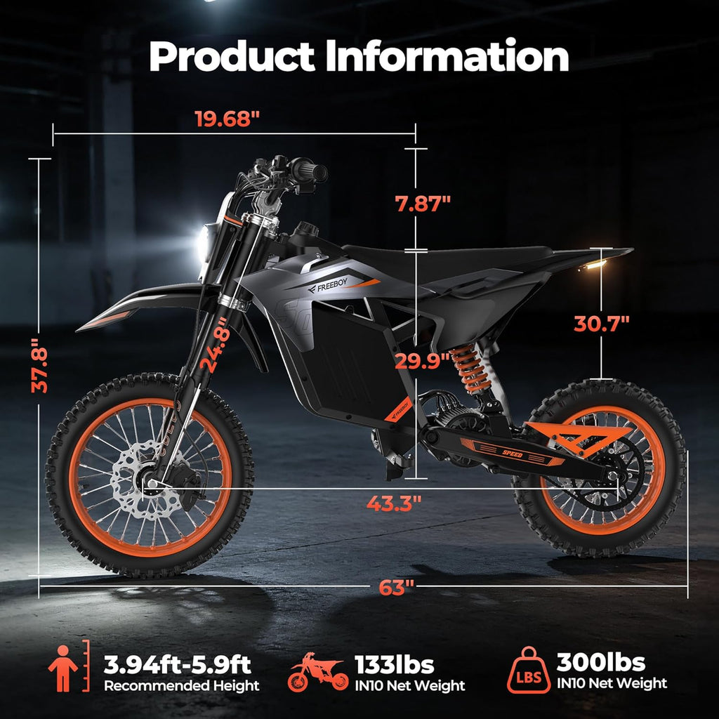 VAXEN Electric Dirt Bike for Teens & Adults, Motor 3500W Peak Mid-Drive, 40 Mph Max Speed, 48V 30AH Bttery E-Bike with 50 Miles Max Range, Off-Road E Dirt Bike with Hydraulic Nitrogen