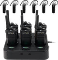 Retevis RB37 Bluetooth Walkie Talkies with 6-Way Charger,Wireless Two Way Radio with Earpiece,Flashlight,2000mAh for 21-Hours,Type-C,Business 2 Way Radios for Security Hospital Retail Church(6 Pack)