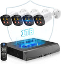《4K Ultra HD & 100FT IR Night Vision》Wired Outdoor Security Camera System, POE Cameras for Home Security, NVR Video Surveillance Systems with Motion Detection