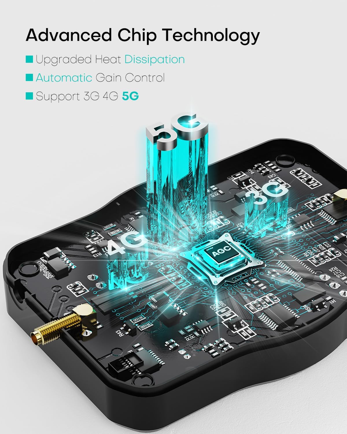 ZORIDA Cell Phone Booster for All U.S Carriers, Boosts 5G 4G LTE 3G, Cell Phone Signal Booster for Home and Office, 72dB High Gain Antennas, Verizon, AT&T, T-Mobile, App Support FCC Approved