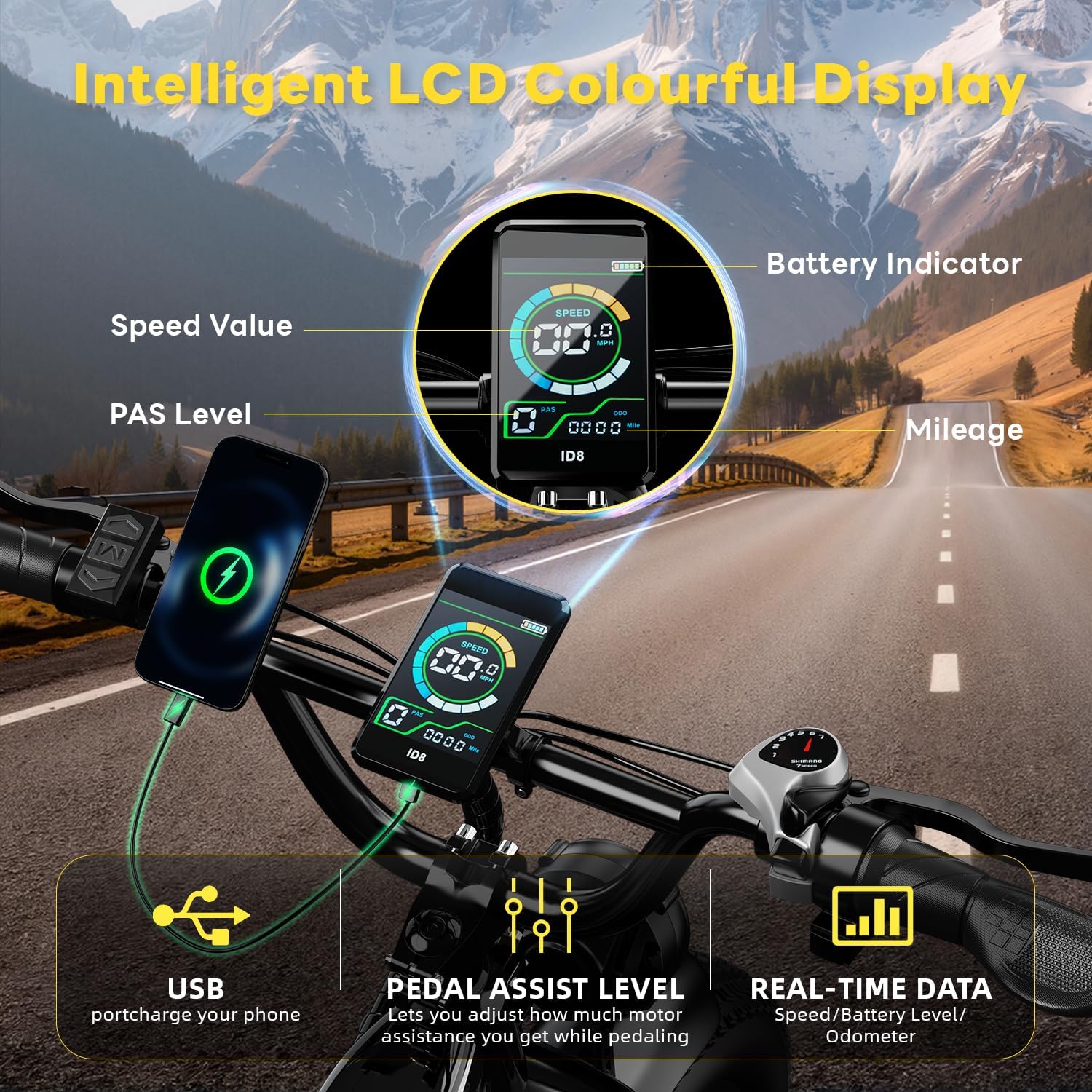 EUYBIKE Electric Bike for Adults 1400W Peak, 48V 20AH(960WH) Removable Battery, 20"x4" Fat Tire Full Suspension 80 Miles Range Step-Thru Hunting Ebike, 7-Speed Dual Brakes Electric Bicycle