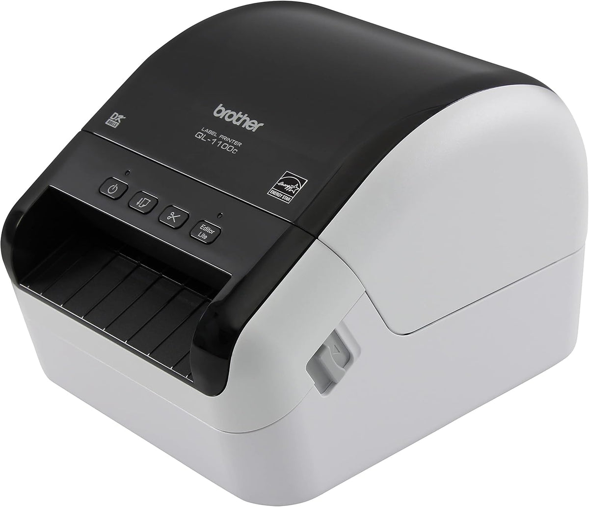Brother QL-1100c Wide Format Label Printer, Shipping & Postage Labels 4” x 6”, Barcode & QR Code, High Speed, Direct Thermal Printing, Compact, uses DK Drop-in Label Rolls, USB Connectivity