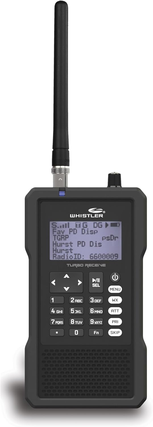 Whistler TRX-1 Handheld Digital Police Scanner Radio – Portable Scanner with EZ Scan, APCO P25 Phase I & II, DMR, NXDN, and USA/Canada Database – Black