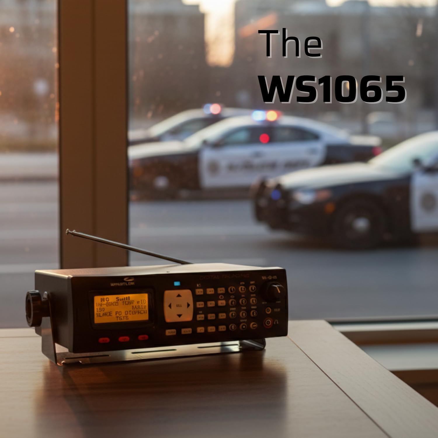 Whistler WS1065 Digital Trunking Desktop Scanner – Programmable Police/Fire Radio with Backlit Display, 1800 Memory Channels, and V-Scanner Technology – Black