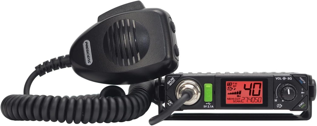 President Bill III (Bill 3) FCC AM/FM Ultra-Compact with P Channels, NRC, Weather Channel CB Radio. (TXUS201)