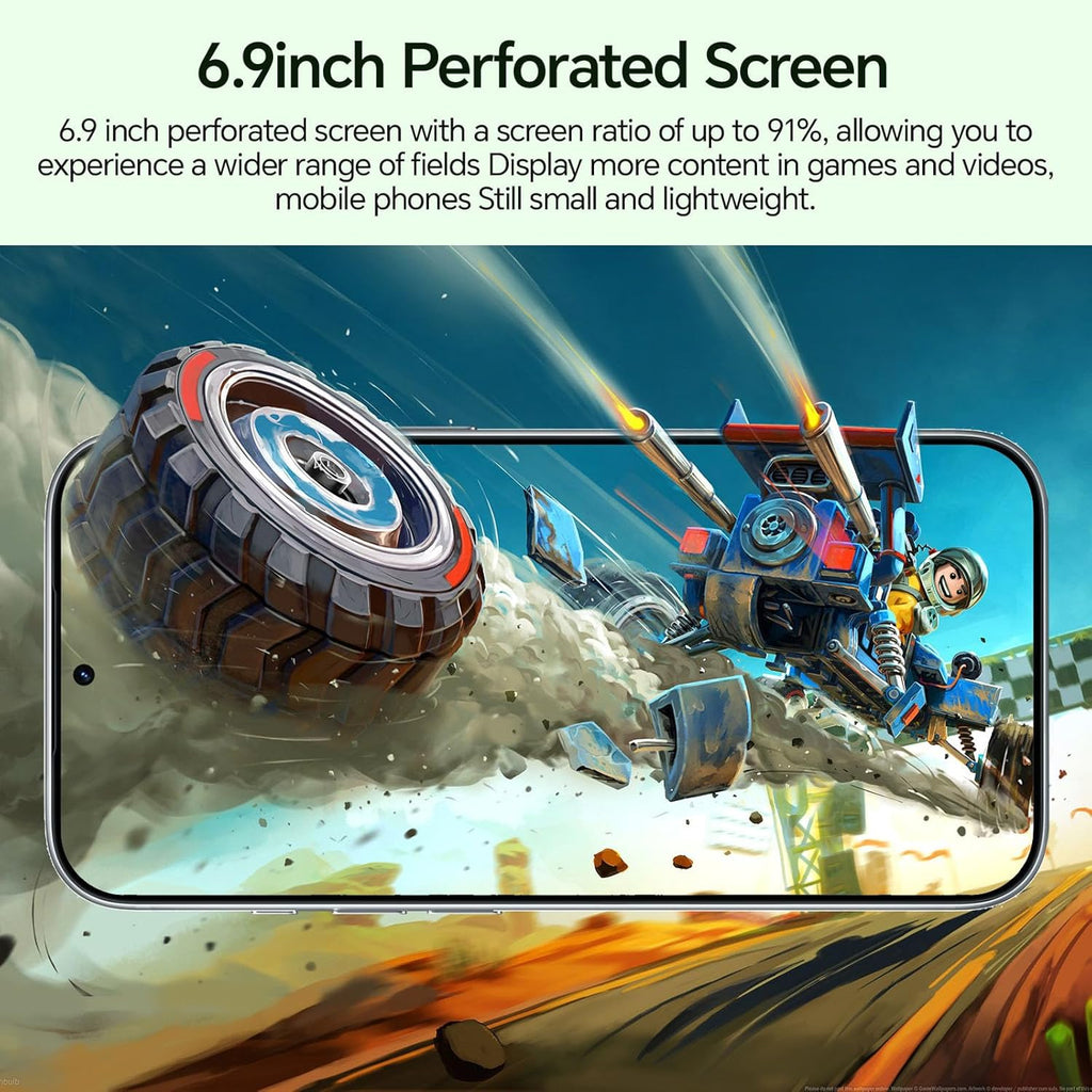 Unlocked Phones, IK17 Android 15 Smartphone, Cell Phones with 5000mAh Battery, Snapdragon 888, 16GB RAM+512GB ROM, 104MP+32MP Camera, 6.9" QHD+ 3040×1440 Screen, 5G/Dual SIM/GPS/WiFi