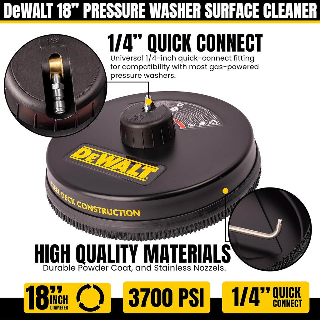 80175 Compatible with DeWALT 18" Surface Cleaner 1/4" Quick Connect Fitting for Cold Water Pressure Washers Rated up to 3700 PSI