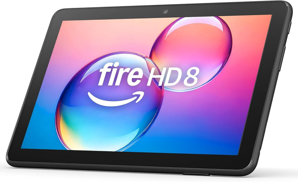 Like-New Amazon Fire HD 8 tablet (newest model), 8” HD Display, 3GB memory, 32GB, designed for portable entertainment, Black