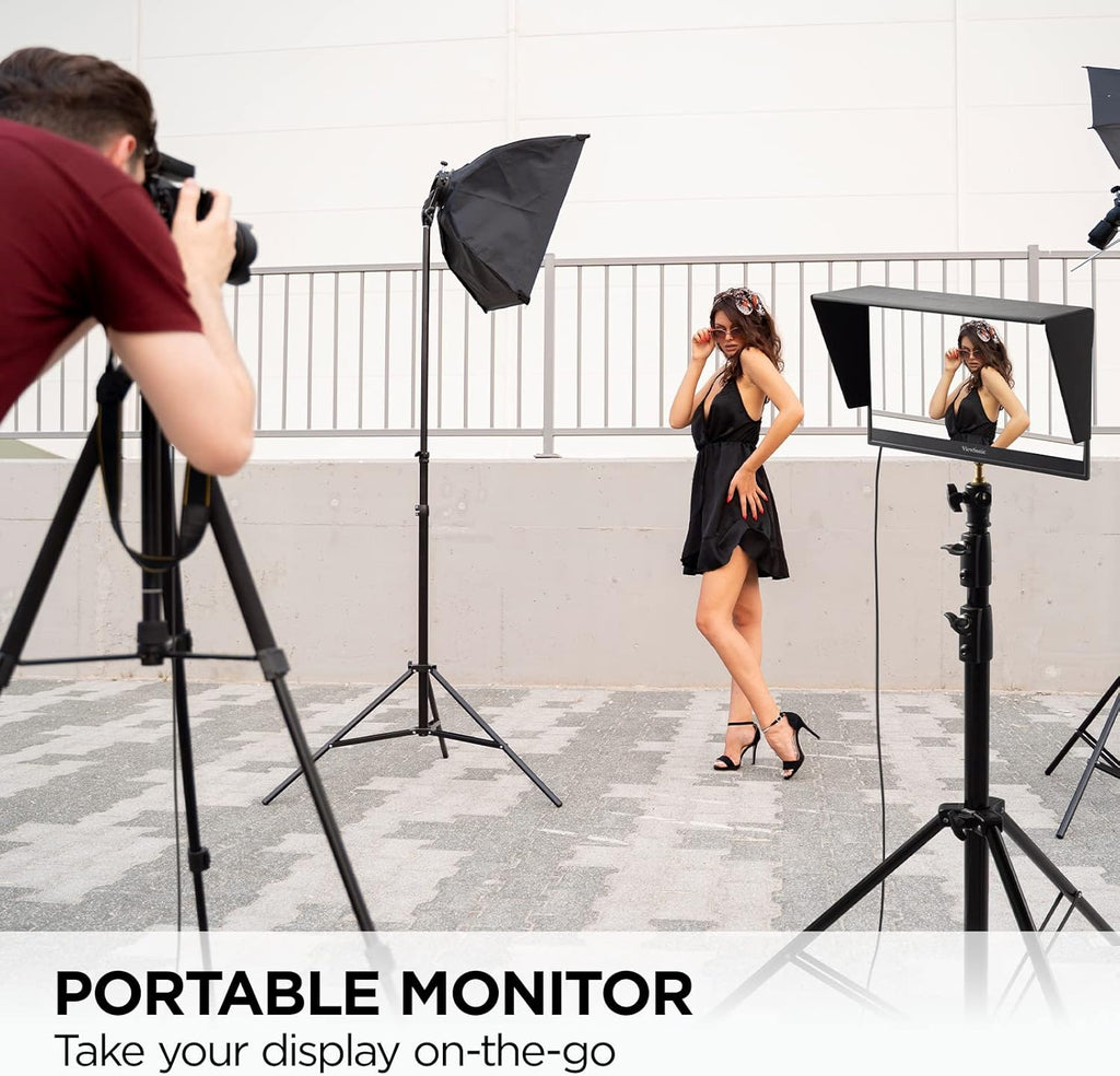 ViewSonic VP16-OLED 15.6" Portable 1080p OLED Monitor with 60W USB-C and mini-HDMI, and Ergonomic Stand(Renewed)