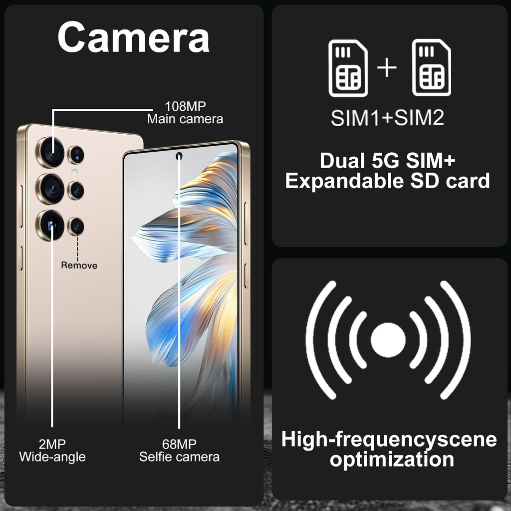 BXV I25 Ultra 16+512GB Smartphone - 7000mAh Battery, 6.99-inch Display, Built-in Pen, Android 14, Snapdragon 8 Gen3, 68MP+108MP Camera Outperform Competitors in Speed & Power (Desert Titanium)