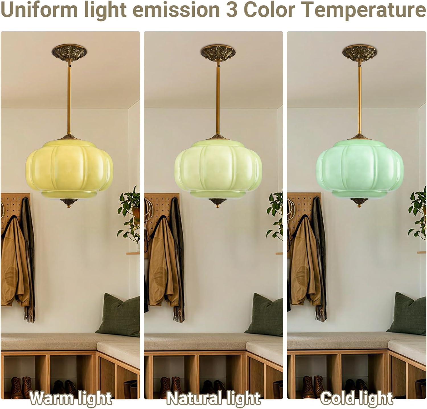 LOUSACE 15 in Vintage Milk Glass Ceiling Light Fixture, Antique Green Milk Glass Pendant Light, Mid Century Art Deco Chandelier for Kitchen Dining Room Hallway Bedroom, LED Bulb Included