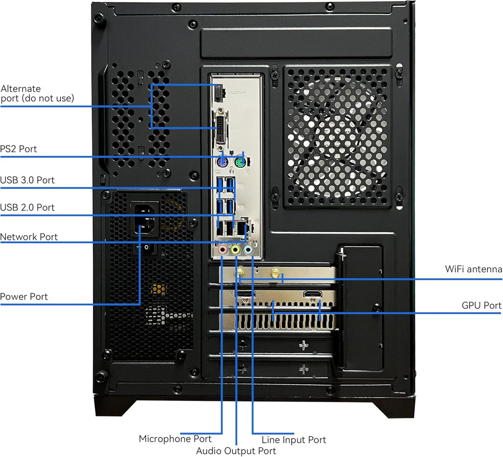 Gaming PC Desktop Computer, AMD Ryzen 5 5500, RX6500XT 4GB Graphics, 16GB DDR4 RAM, 512GB NVMe SSD, ARGB Fans, Game Design Office