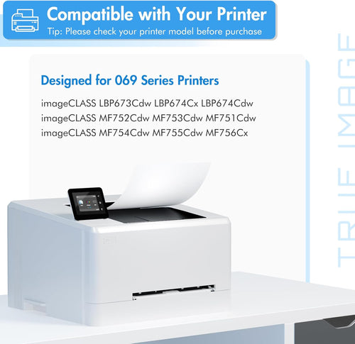 069H 069 Toner Cartridge Set MF753Cdw MF750C Replacement for Canon MF753Cdw 069 069H Toner Cartridges for Canon Color ImageCLASS LBP674C Series MF751Cdw LBP674Cdw M753 M751 Printer Ink B/C/Y/M 4 Pack