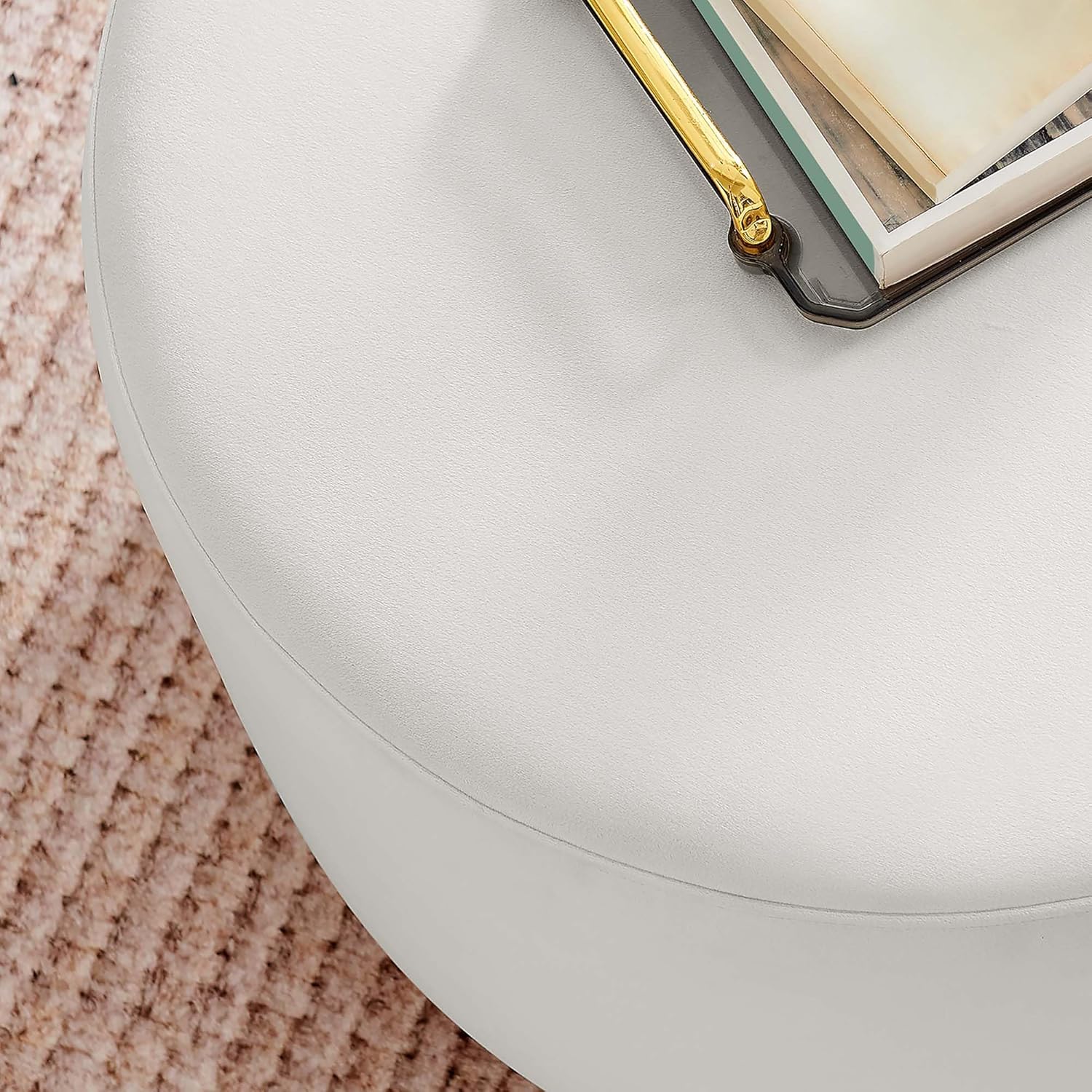 Modway Large 23" Round Performance Velvet Upholstered Upholstered Ottoman