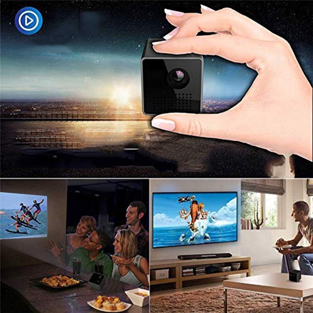 Mini Projector with , Smart DLP Projectors for Outdoor Indoor Movies, Mobile Projector Bracket