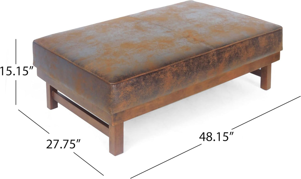 Christopher Knight Home Hillman Cocktail Ottoman, Brown + Walnut