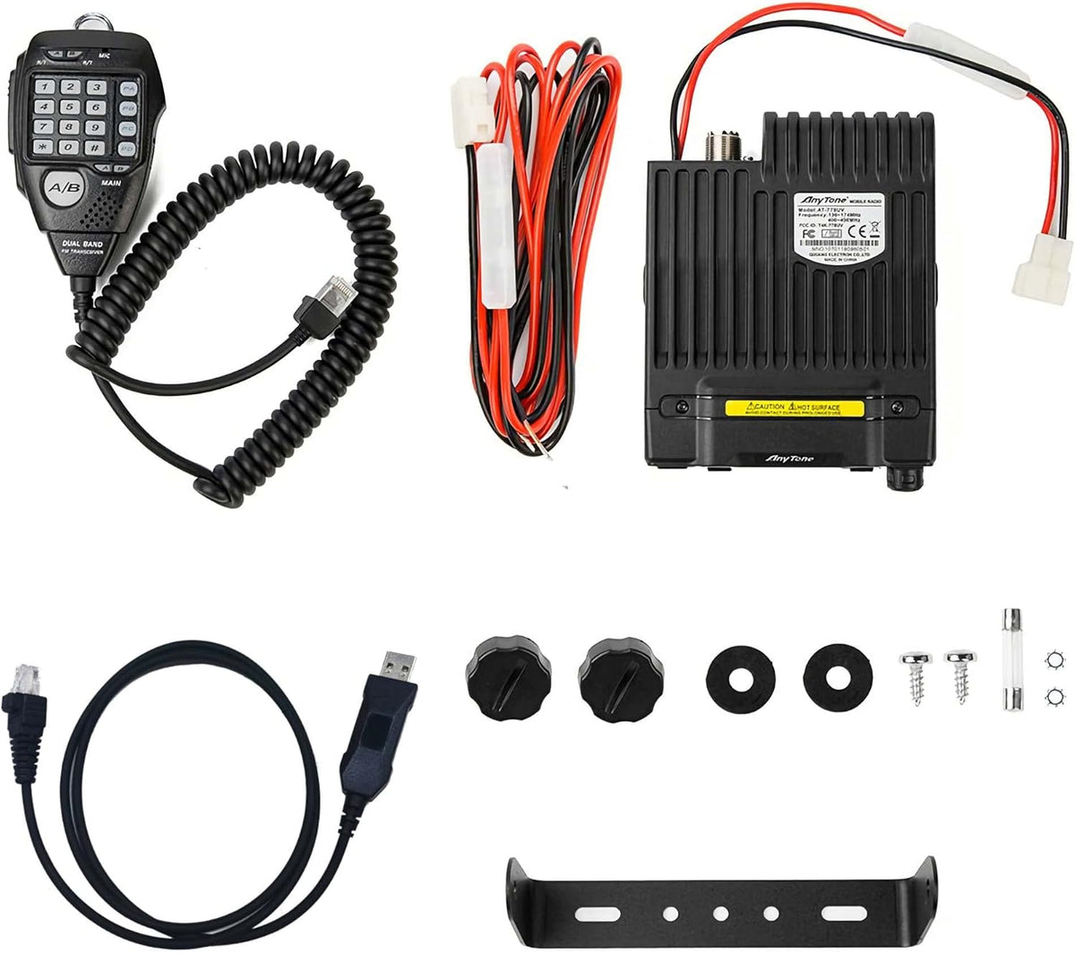 AnyTone AT-778UVII Transceiver Mobile Radio Dual Band 25W VHF/UHF VOX Vehicle Car Radio w/Cable
