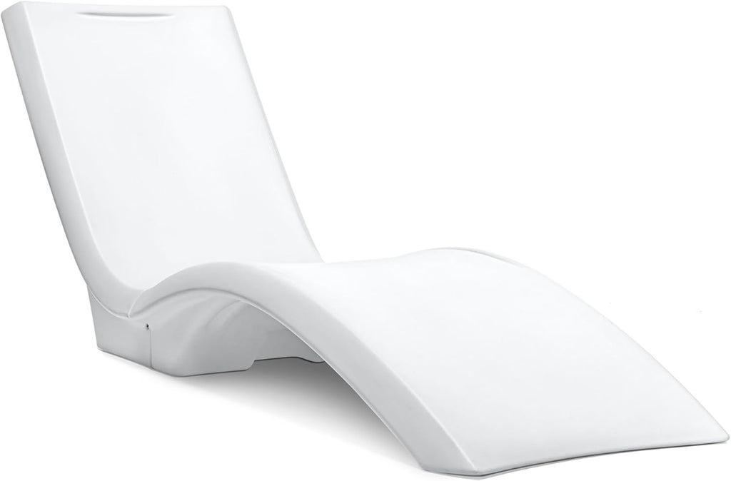 Step2 Vero Pool Lounger, Fade-Resistant, Waterproof Patio Furniture, Pool Lounge Chair for Sun Shelf, Use in Pools with Shelves Up to 12-Inches Deep or Outside Pool Deck, Weighted, White