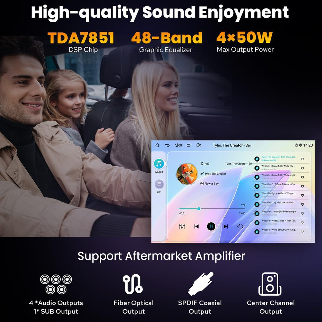 JOYING Car Radio for Honda Civic 2016-2021 Android 13 Car Stereo 9 Inch Head Unit with Carplay & Android Auto, Mirror Link, GPS Navigation, Bluetooth 5.0, Volume Knob(JY-HT145N4)