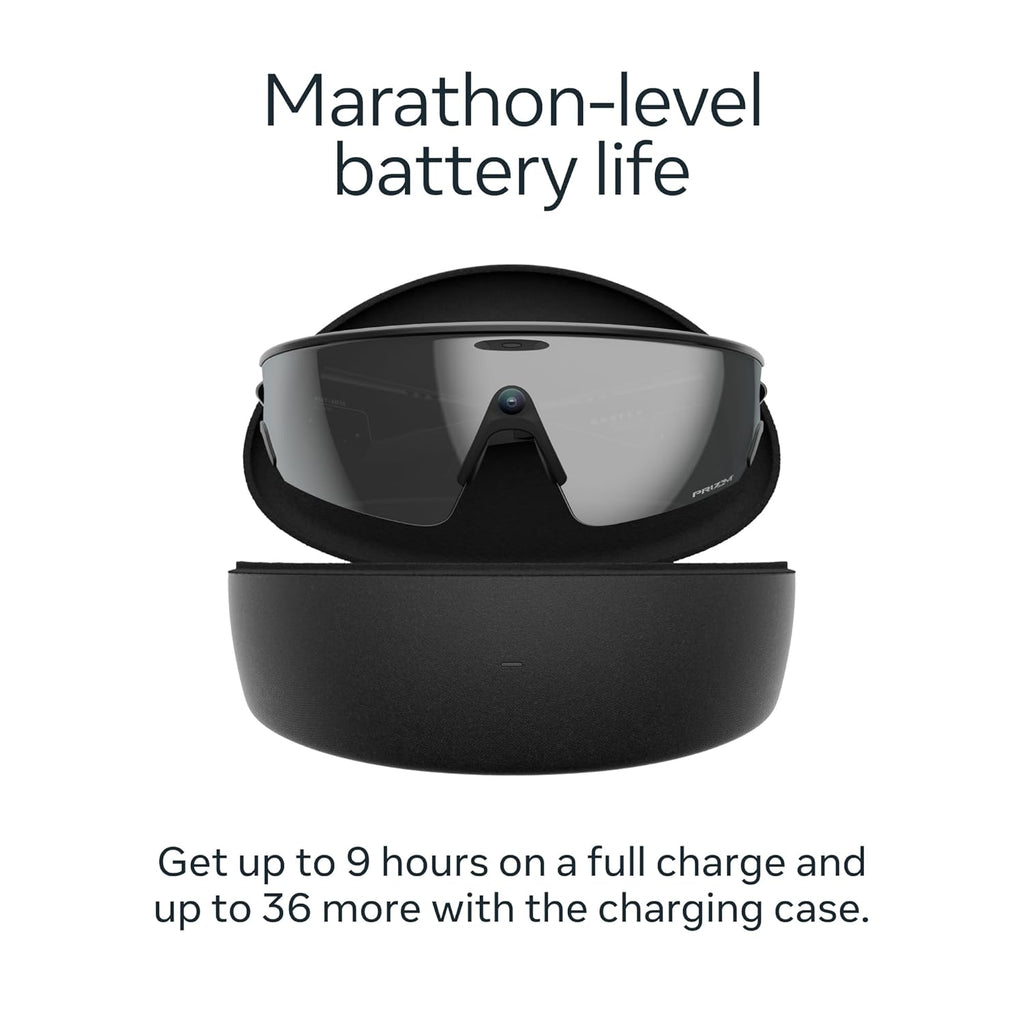 Oakley Meta Vanguard - with Meta AI, Audio, Photo, Video Compatibility - Black, Prizm™ Black Lens