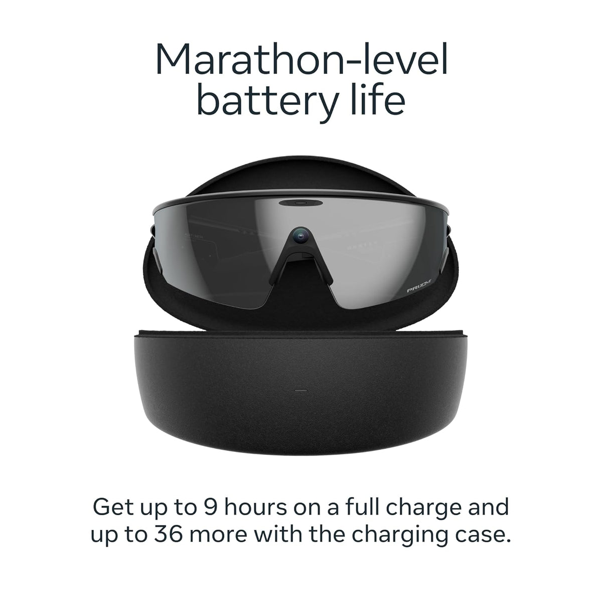 Oakley Meta Vanguard - with Meta AI, Audio, Photo, Video Compatibility - Black, Prizm™ Black Lens