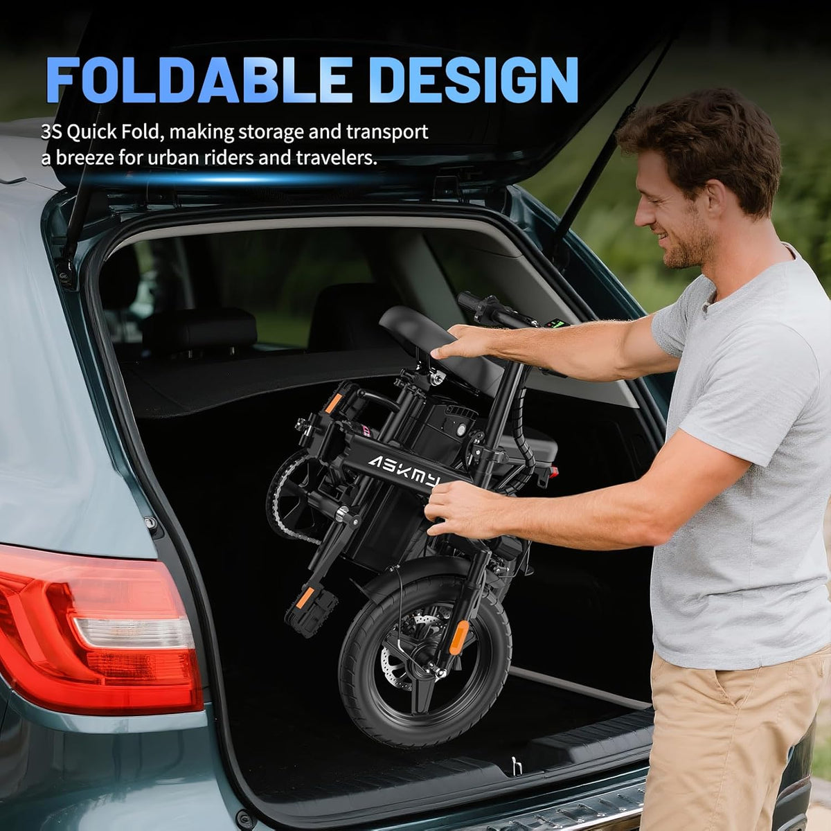 Foldable Electric Bike for Adults and Teens, 740W Peak Motor Ebike with 48V 10AH/20AH Removable Battery, 30-60 Miles PAS Range, 14" Folding Mini E-Bike, 20MPH Electric Bicycle for Daily Commuting