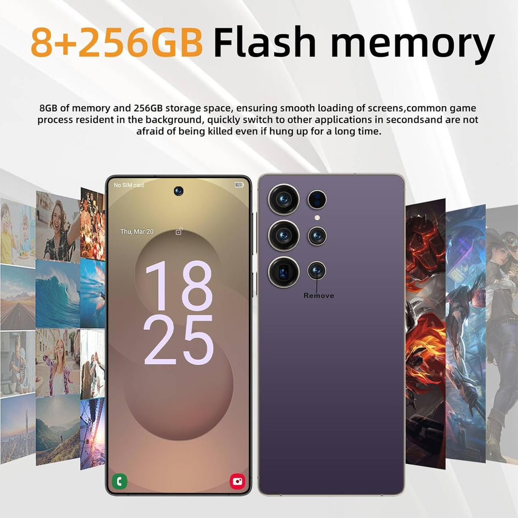 I25U 5G Unlocked Phones,6.9" HD,8000mAh Battery,Android 15.0 Smartphone,8+256GB,72+108MP Camera,Built-in Stylus Pen,5G Dual SIM Cards/Face Unlock/Fingerprint Unlock/GPS.(Gold)