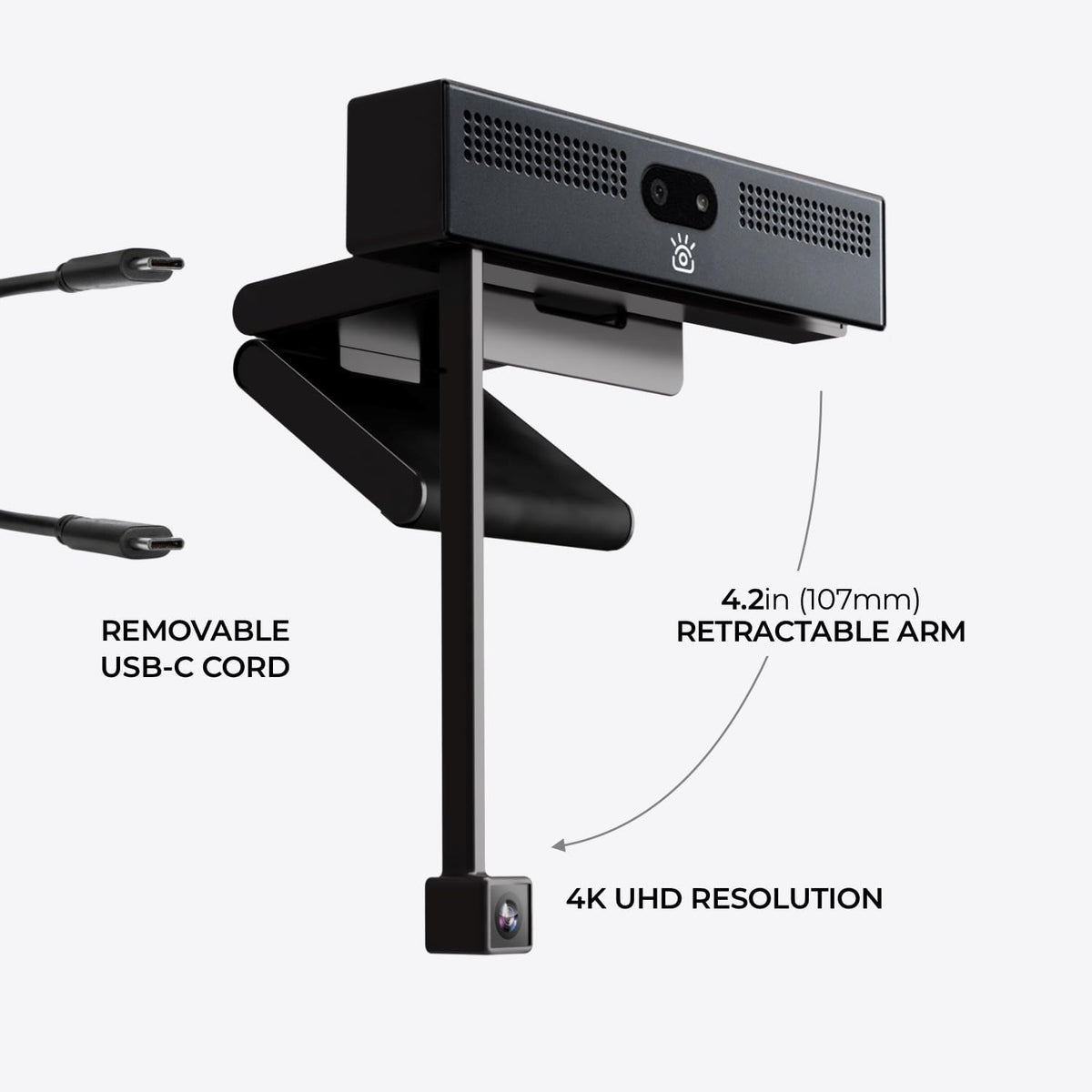 iContact Camera ProHello 4K HD Webcam with Eye Contact, Windows Hello Facial Recognition, Noise Cancelling Mics, USB Plug & Play for Mac, PC & Linux, Works with Zoom, Teams, Meet, Video Calls
