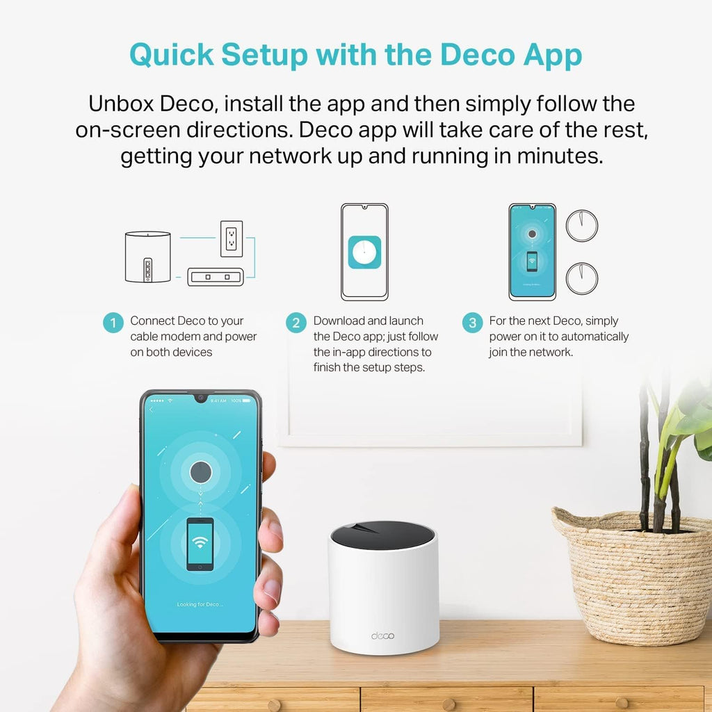 TP-Link Deco X55 AX3000 WiFi 6 Mesh System - Covers up to 6500 Sq.Ft, Replaces Wireless Router and Extender, 3 Gigabit Ports per Unit, Supports Ethernet Backhaul, Deco X55(3-Pack)
