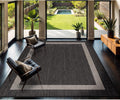 CAMILSON Outdoor Rug 9x12, Large Modern Outside Rugs for Patios Porches Waterproof Durable Washable Non-Shedding, Easy-to-Clean Indoor Outdoor Area Carpet (9 x 12, Bordered - Dark Gray/Light Gray)
