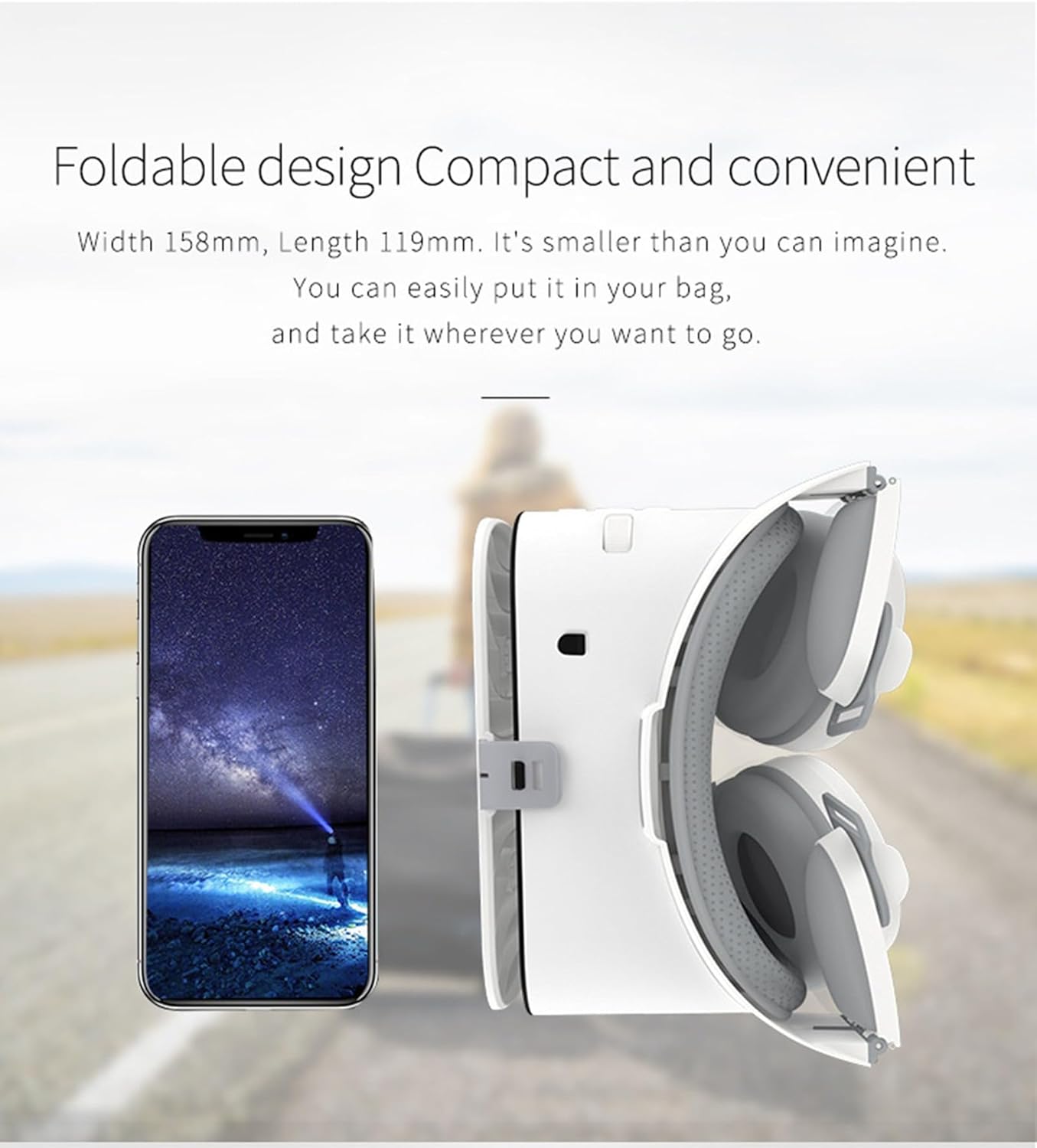 Virtual Reality VR Headset, Phone VR Glasses for 3D Video Game Play for Adults & Kids, VR Goggles w/Bluetooth Headphones Compatible with iPhone 17 16 15 14 13 12 Pro Samsung Galaxy S24 S23 S22
