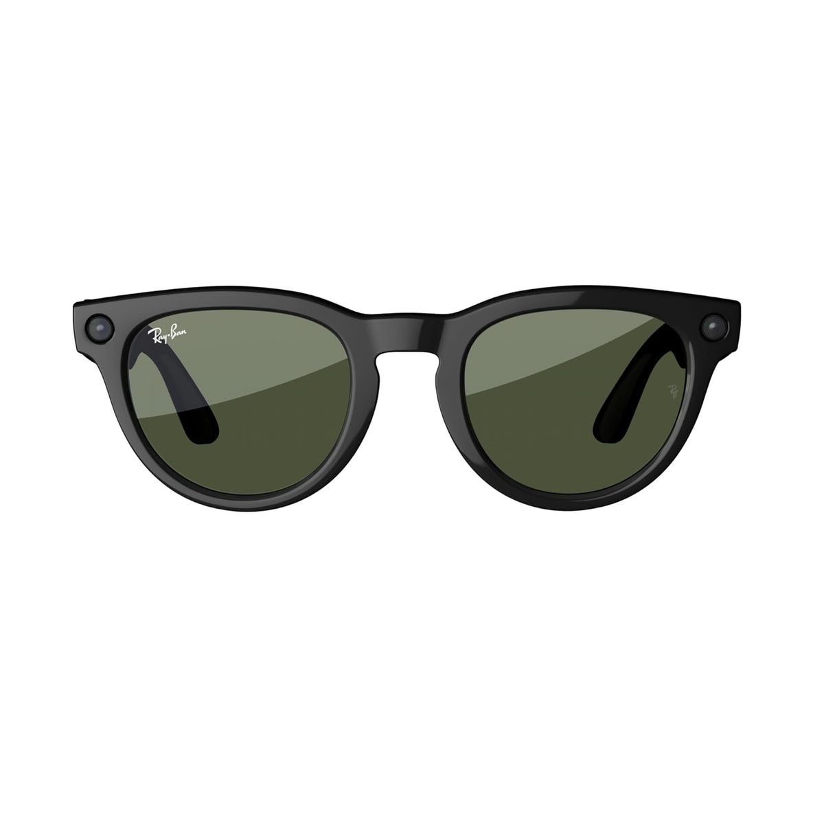 Ray-Ban Meta (Gen 1), Headliner, Shiny Black | Smart AI Glasses for Men, Women — 12 MP Camera, Open-Ear Speakers for Audio, Video Recording and Bluetooth — Polarized Green Lenses — Wearable Technology