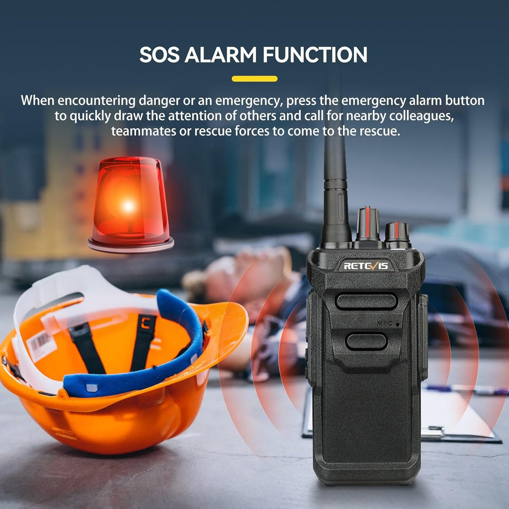 Retevis RT48 Waterproof Walkie Talkies,Heavy Duty Rugged 2 Way Radio,IP67 Dustproof,Waterproof up to 1m/30min,1200mAh Rechargeable Professional Two Way Radio,VOX,SOS,for Construction Business(6Pack)