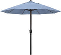 California Umbrella 12-Year Protection 9-Ft Outdoor Patio Umbrella, Sunbrella Fade-Resistant Acrylic Fabric, Auto Tilt and Crank, Heavy-Duty Aluminum Frame/Reinforced Ribs, Bronze Pole, Air Blue
