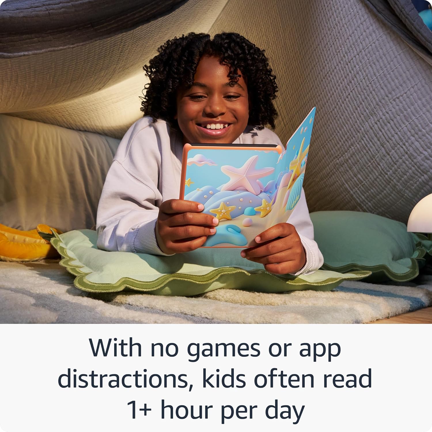 Amazon Kindle Paperwhite Kids 16GB (newest model) – larger 7" glare-free display – Kids read an average of 1+ hour per day with Kindle – Starfish