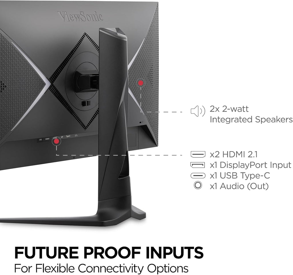 ViewSonic XG2736-2K 27 Inch 1440p Gaming Monitor, IPS with 240Hz and 0.5ms for Pro-Level Gameplay, FreeSync Premium and G-Sync Compatible, Advanced Ergonomics, 65W USB-C, HDMI, and DisplayPort Inputs