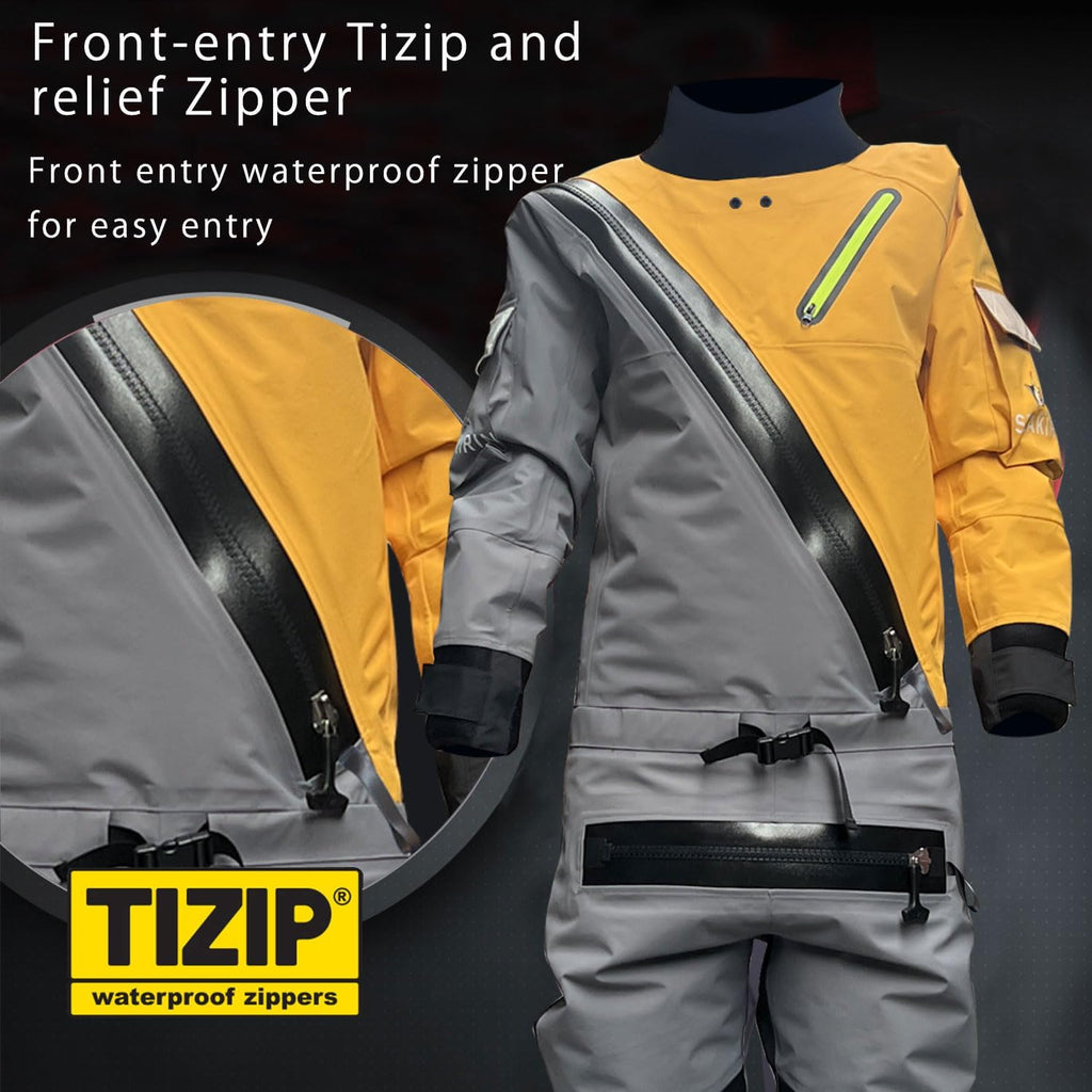 Dry Suits for Kayaking,Drysuit with Relief Zipper for Cold Water Sailing Paddling Rafting Water Sport