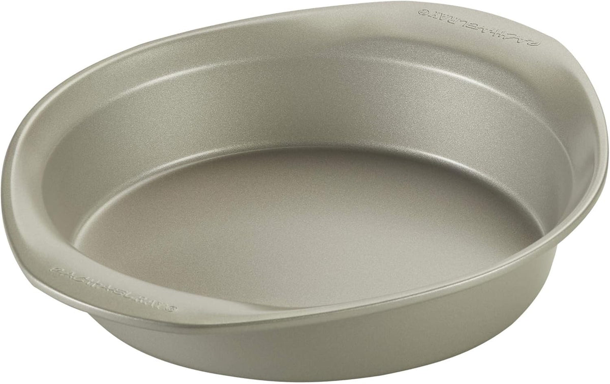 Rachael Ray Nonstick Bakeware Set without Grips includes Nonstick Bread Pan, Baking Pans, Cake Pans, Cookie Sheet / Baking Sheet - 10 Piece, Silver